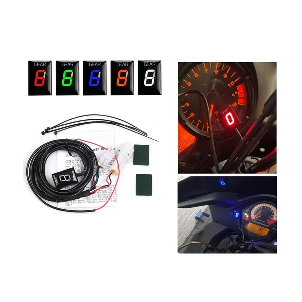 Indicatore di Marcia Digitale per Moto GSF650 GSF 650 2006 2007 2008 2009-2014 2015 Accessori per Moto Indicatore di Marcia da 1 a 6 velocità (Arancione)