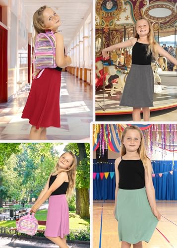 Image of STRETCH IS COMFORT Girls Skirts Flowy A Line Knee Length and Ankle Length | Elastic Waist, Kids School Skirt, Girls Maxi Skirt, Black Skirt For Girls, Faldas Para Ninas, Girls Long Skirt, Long skirts