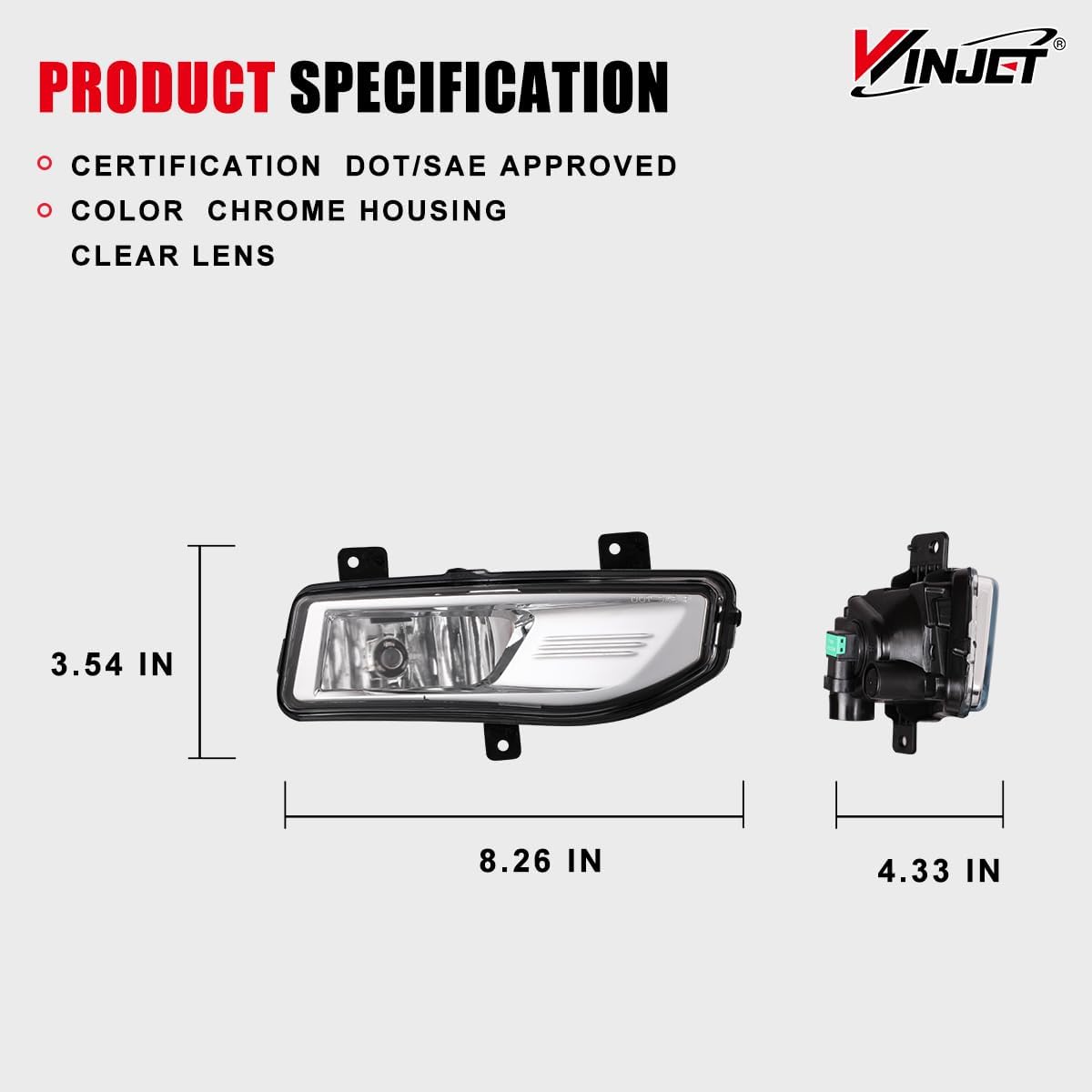 Winjet Fog Lights Fit For 2022-2025 Nissan Frontier S/SV models ONLY, OEM Fog Lamp with H8 12V 35W Halogen Bulbs, Driving Fog Lamps Replacement w/Wiring and Switch Kit Clear Lens