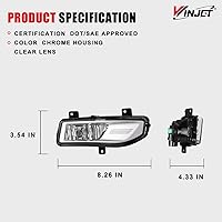 Vista 5 de Winjet Luces antiniebla aptas para modelos Nissan Frontier S/SV 2022-2025 solamente, lámpara antiniebla OEM con bombillas halógenas H8 de 12 V 35 W