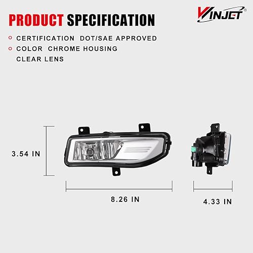 Miniatura 5 de Winjet Luces antiniebla aptas para modelos Nissan Frontier SSV 2022-2025 solamente, lámpara antiniebla OEM con bombillas halógenas H8 de 12 V 35 W,