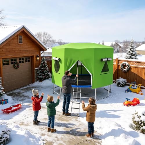 Tienda para trampolín exterior con sombra protectora para jardín e interior 3