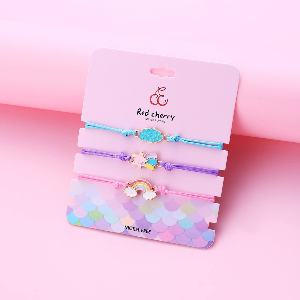 Lucien 3 Stück Armband Mädchen, Freundschaftsarmband Kinder Einstellbare Geflochten Armband, Regenbogen Rrmband für Mädchen Geschenke und Kinder Mitgebsel Kindergeburtstag