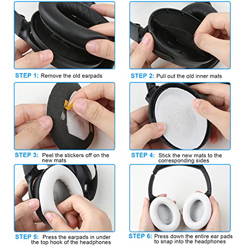 Earpads for Bose QuietComfort 45 QC45 QC35 ii QC35 Professional Ear Pads Headphones Ear Cushions Replacement with Noise Isolation Memory Foam White by Earrock - Image 5