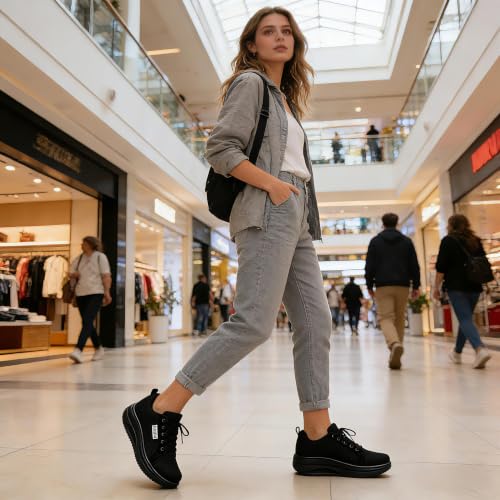 Image of Walking Shoes for Women Air Cushion Nurse Slip Resistant Work Sock Sneakers Food Service Platform Comfortable Weight Light