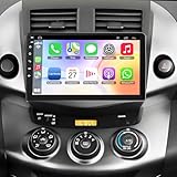 Car Radio Stereo for Toyota RAV4 2007-2012 Without JBL Sound System, Support Wireless Carplay/Android Auto/Mirrorlink, 9 Inch QLED Touchscreen with Bluetooth,FM Radio