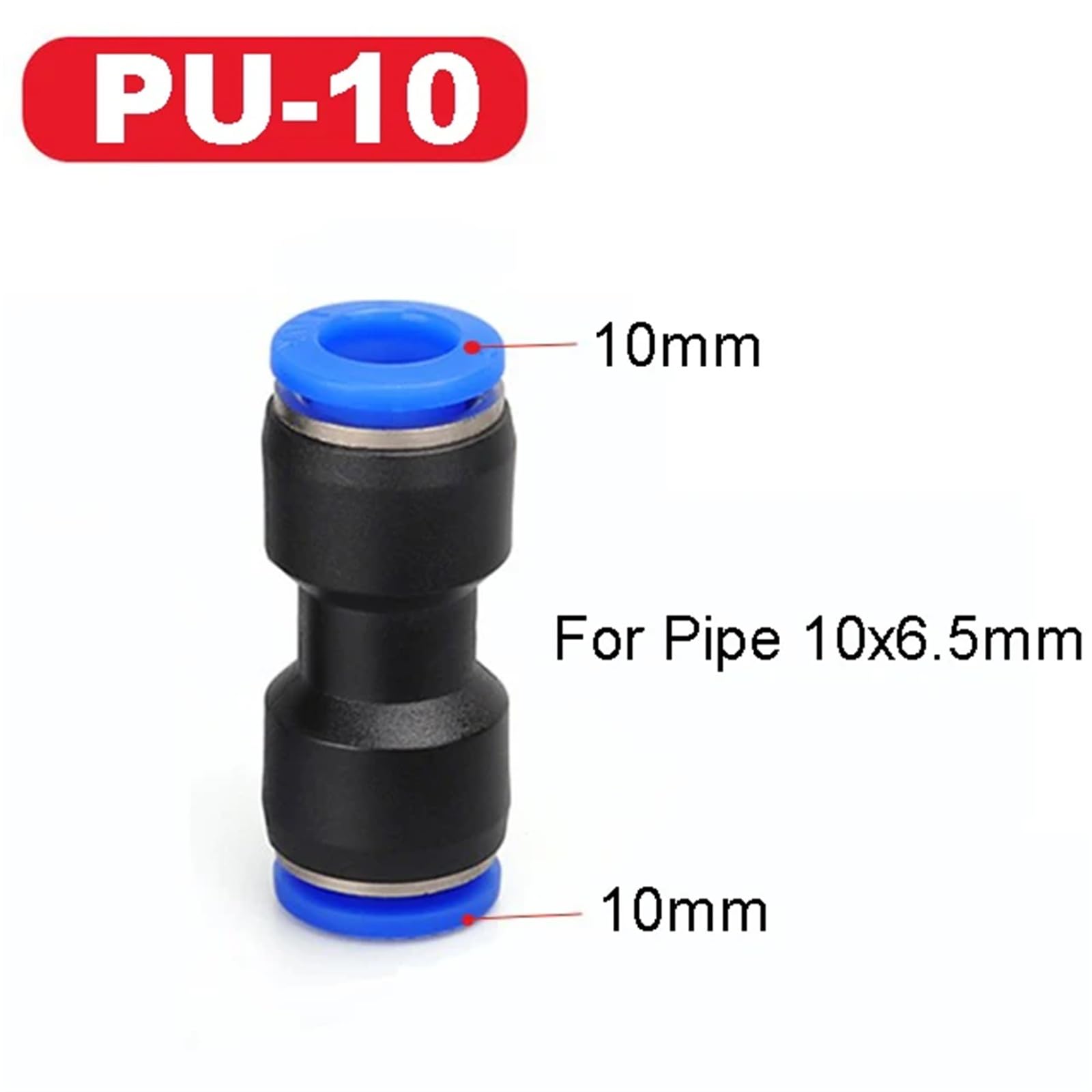Conectores de plástico de poliuretano PG de 4 mm, 6 mm a 8 mm, 10 mm, conectores rápidos rectos de manguera (PU-10)