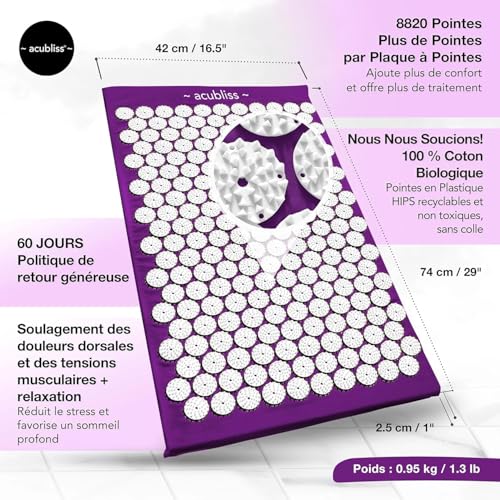 Tapis acupression massage dos pour augmenter énergie avec sac - 4