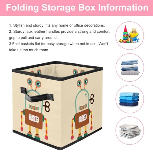 Boîte de rangement robot rétro pliable pour placards désordonnés de chambre à coucher - 4