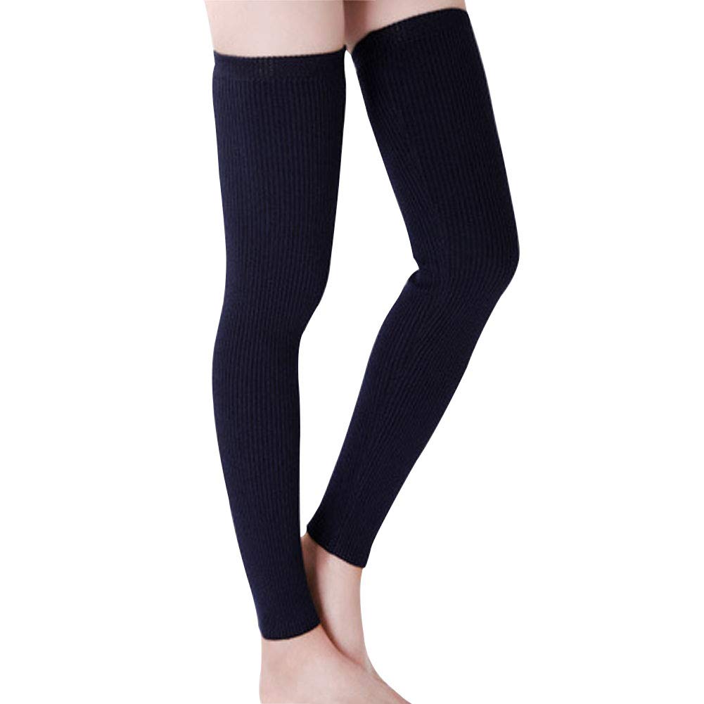 LroHan Women Striped Long Leg Warmers Winter Warm Wool Blend Over Knee Thigh Boot Socks