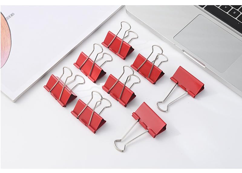 Red Bulldog Clips 41mm Paper Clip 24pcs Binder Clips (24, 41mm) - Image 3