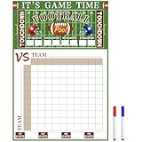Large Football Pool Poster Squares 100 Grids Score Record Poster Football Party Supplies 16.2 X 23.6 Inch Super Game Bowl Party Decorations 2026 Indoor Outdoor (Green)