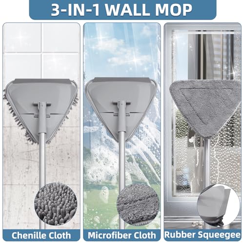 Limpiador de Pared 3 en 1 con Mango Largo de 82 Pulgadas