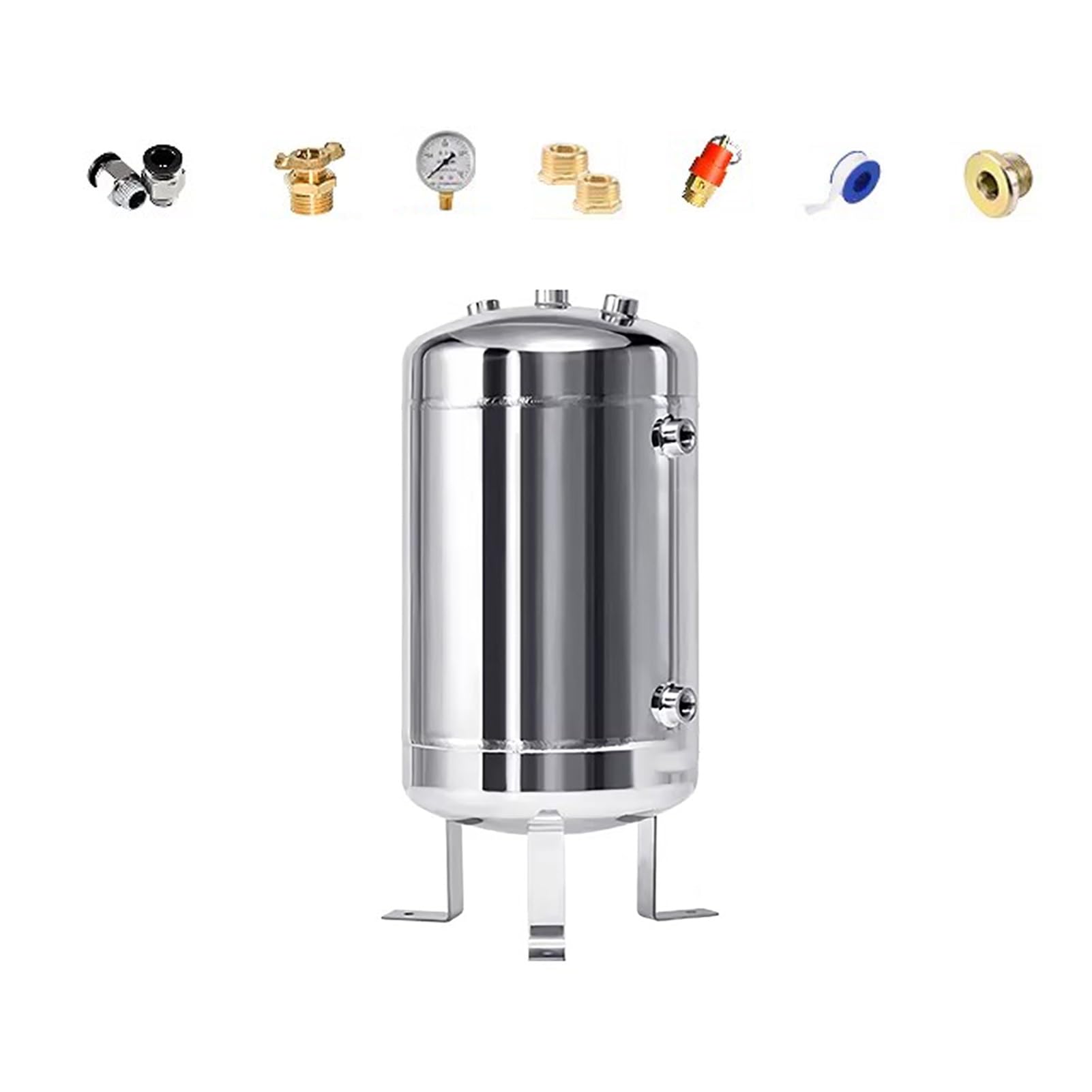 ステンレス圧力タンク 大容量 圧力計付き　エアータンク Amazon | エアータンク 20L 空気レシーバータンク（304ステンレス製