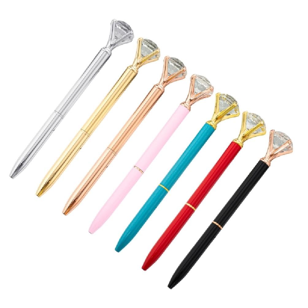 7 Penne A Sfera Con Diamanti E Ricariche - Set Regalo Con Borse In Velluto, Penne Bling Per Donne - 3