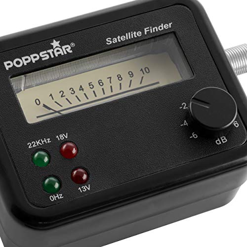 Poppstar Medidor Señal Antena TV (Satellite Finder análogo, alineación precisa de la Antena parabolica) con Cable de conexión 19,5 cm - imagen 6