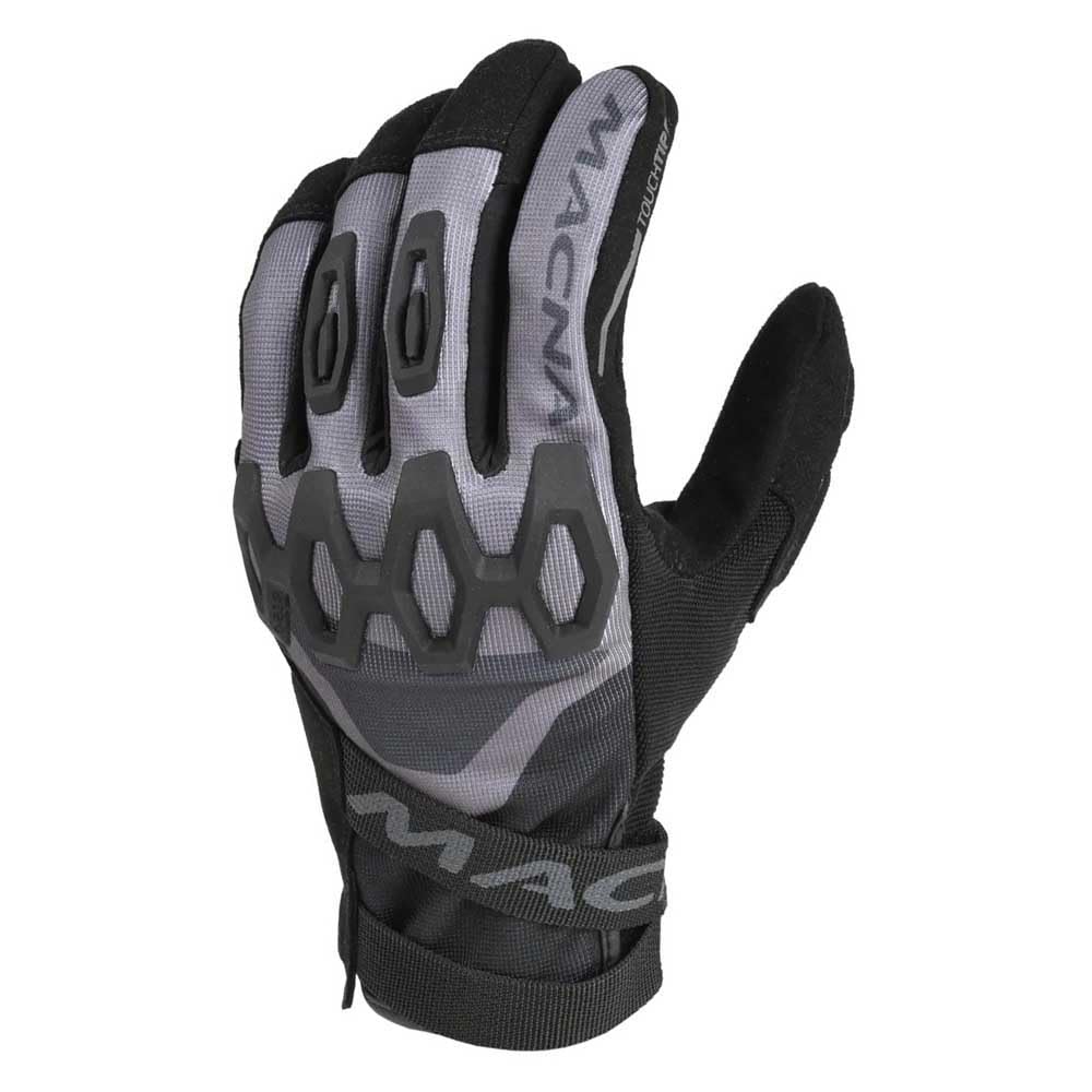 Macna Men's Black/Grey Zairon Motorcycle Gloves