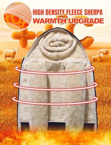 Image of Kids Sherpa Lined Zip Up Hoodie Winter Warm Fleece Jacket 4-15Y