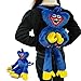 RAPANDA Poppy Playtime Huggy Wuggy Rucksack, Poppy Playtime Huggy Wuggy PlüSchtier, 3D Rucksack Plüsch,Toddler Backpack Nursery Backpack Plush Animal Backpack Mini Cartoon Backpack