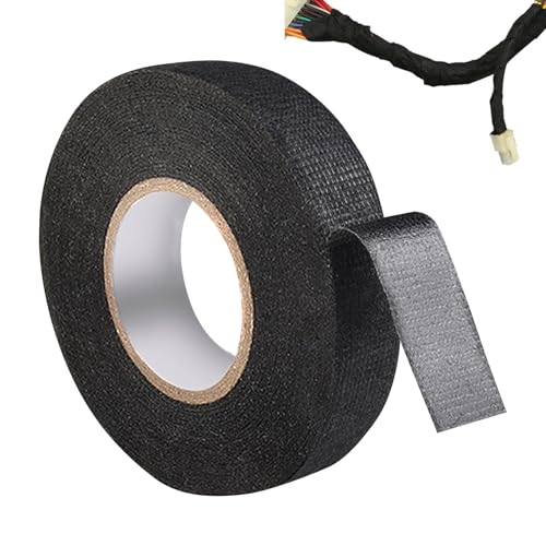 Wiring Harness Tape Black Electrical Tapes 19mm x 25m Adhesive Fabric Tape for Clothes Tape Heat Resistant Insulating Wiring Loom Tapes for Wire Cable Management Repairing And Protecting Wires
