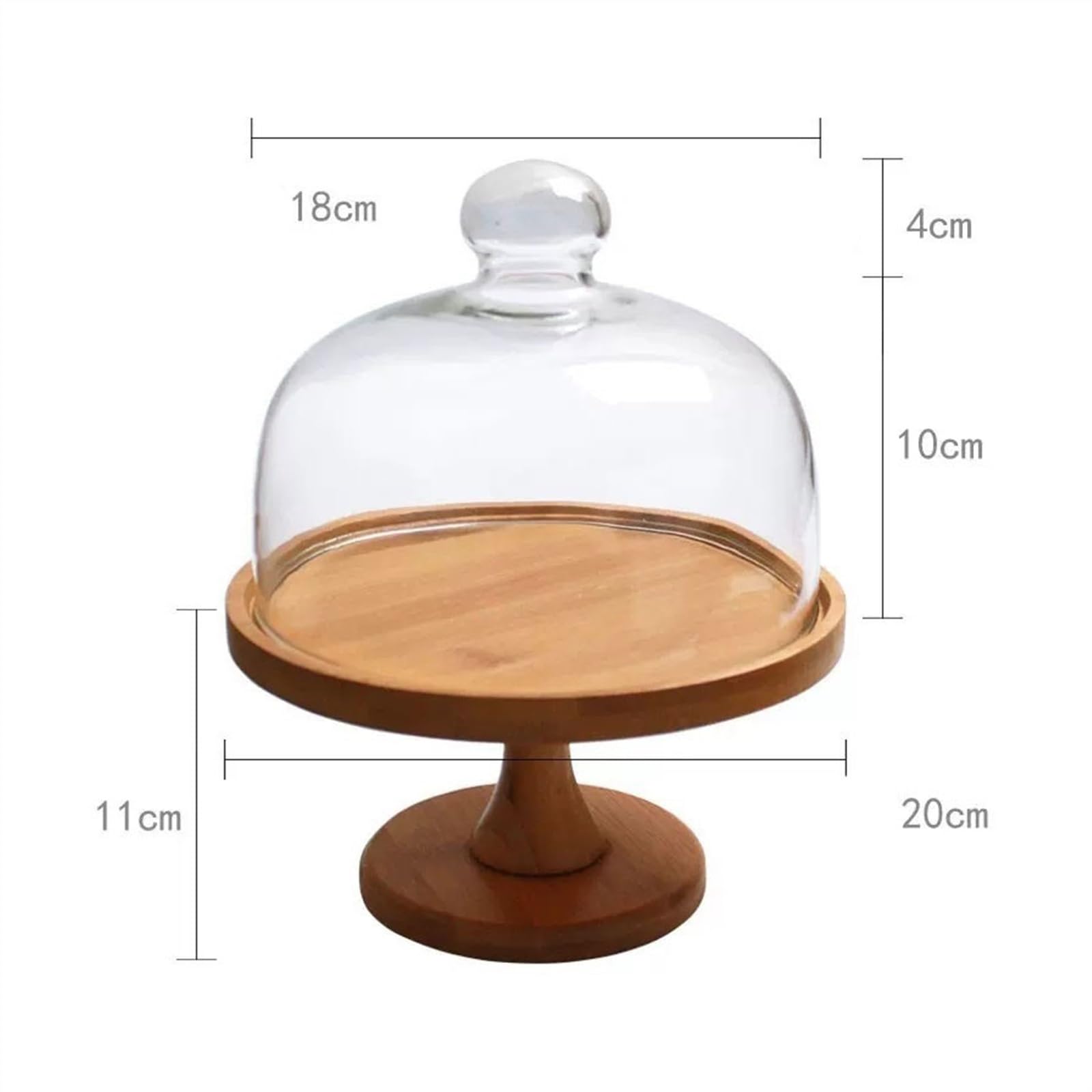 Espositore da Tavolo per Dolci Creativo portatorte Alto, Vassoio for Esposizione di Pane e Dessert, Vassoio di Prova for Frutta con Coperchio in Vetro Torre espositiva per Torte(8inch)