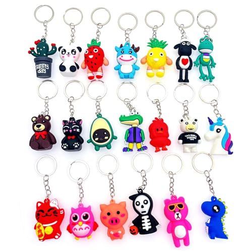 JZK 20 x porta-chaves animal 3D silicone para presentes festa aniversário crianças, presentes presentes presentes lembranças para meninos e meninas, pensamento presentes obrigado lembranças festa