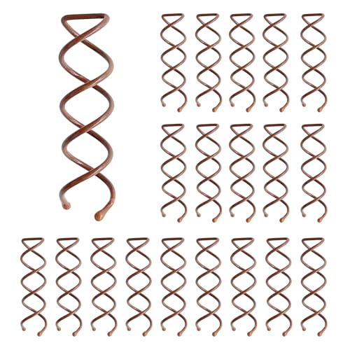 BUOKSLLY Pack of 20 Hair Spirals, Spiral Hair Scrunchies, Durable Spiral Hair Elastics, Stylish Spirals for All Hair Types DIY - Perfect for Everyday and Special Occasions, Brown