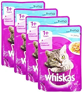 More Combo - Whiskas Wet Meal Adult Cat Food Tuna in Jelly, 85g (Pack of 4) Promo Pack