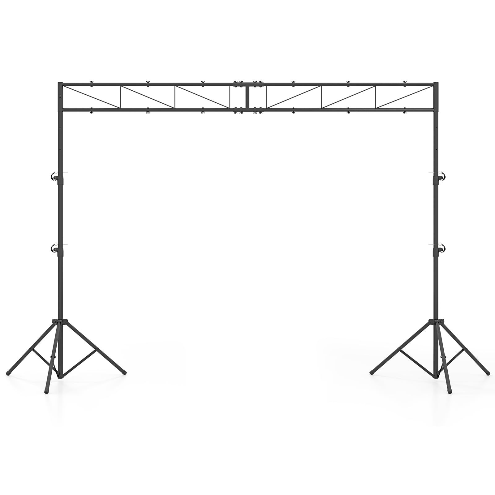 COSTWAY Supporto Luce a Traliccio, Traliccio Luci Regolabile in Altezza 140-264,9 cm con Piedini Antiscivolo, Treppiede Stabile in Ferro, Portata 50 kg, Pieghevole per Palco, Eventi, Feste e Concerti