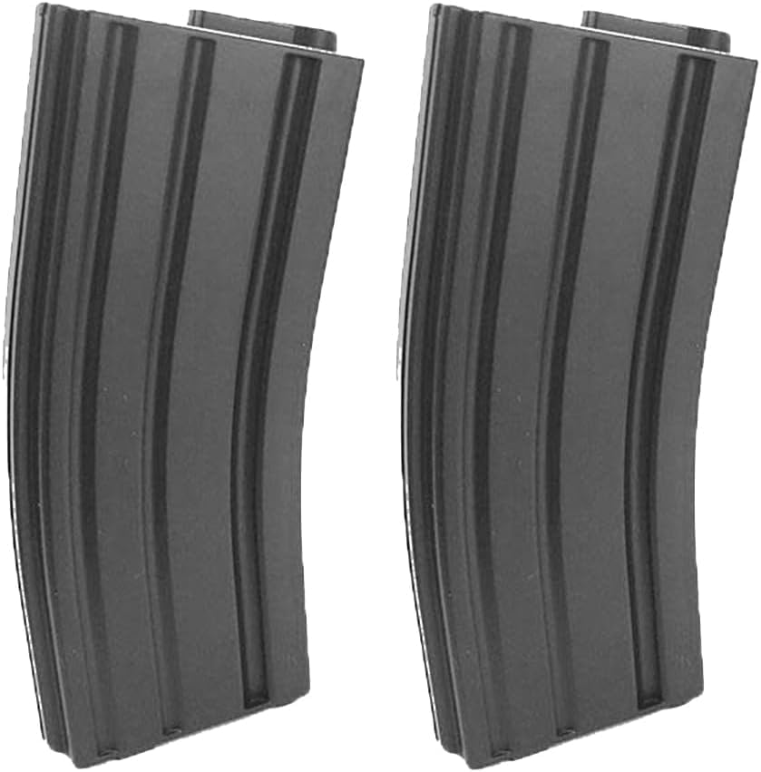 Genérico Pack de 2 Cargadores Mid-Cap para M4 eléctrico de Airsoft de 140 Bolas de Capacidad Fabricado en plástico Color Negro de la Marca Slong Airsoft - 2 Unidades