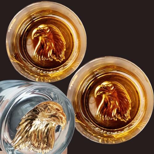 Image of Melbify Gold Eagle Whiskey Glass Gift Set | 1 pcs Set | 300 ml | Ultra-Premium | Gold-Bottomed | Imported | Luxurious | Ideal for Wedding Gifts, Anniversary, VIP and Corporate Gifts