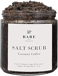 Bare Botanics 24oz Coconut Coffee Body Scrub  Gentle Exfoliator & Super Moisturizer | Includes a Wooden Spoon | All Natural, No Synthetic Fragrances, No Nut Oils, Ready to Gift