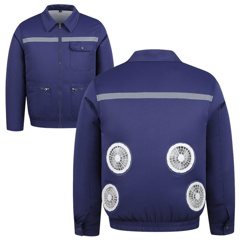 Kurtka z wentylatorem, Klimatyzowana kurtka robocza Multicolor S-4XL 2-4 wentylatory 1 kabel do transmisji danych, chłodzenie(B4 fan,4XL)