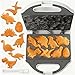 SugarWhisk Mini Waffelbacker Mit Dino-Motiv, Waffeleisen Klein für Kinder, Süß Mini Waffeleisen Kinder, Dino Gerät zum Waffeln Backen, 8 verschiedene Dinosaurier-Motive, Weiß