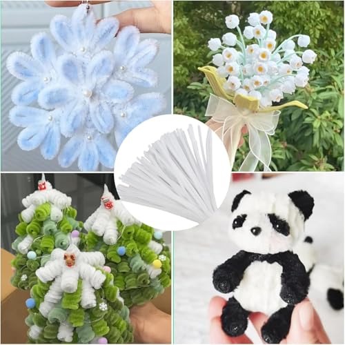 Image of 100Pc Pipe Cleaners Craft Set | Chenille Stem Fuzzy Sticks DIY Craft Supplies for Art Projects Activities, Decorations, Flower Making, Modeling & Sculpting (Black)