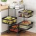 CNCEST 4-Layer Fruit Basket Storage Rack, Metal Basket Kitchen Rolling Storage Car with Wheels Snack Car Fruit and Vegetable Storage Rack Kitchen Pantry Storage Organizer 10.4 