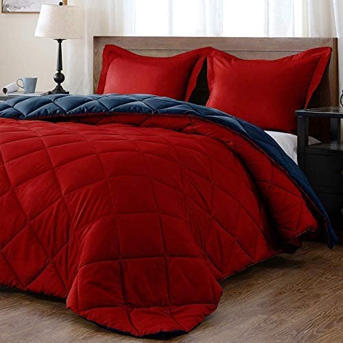 Youboxx Microfibre Reversible Comforter for Winter | AC Room Comforters for Hotel | Double Side Soft Quilt/Blankets for Bedroom & Home | Woolen Warm Rajai Kamble | Size 90X100 Inch, Red & Blue-image-11