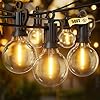 Brightown Outdoor String Lights Connectable Dimmable LED Patio String Lights with G40 Globe Plastic Bulbs All Weatherproof Hanging Lights for Outside Backyard Porch 50 ft 25 LED Bulbs