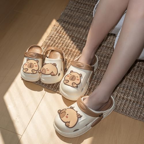 Image of Cute Capybara Slippers for Kids,Kids Girls Boys Clogs Garden Shoes,Funny Toddler Animal Slides Sandals,Water Shower Beach Pool Slippers Indoor Outdoor