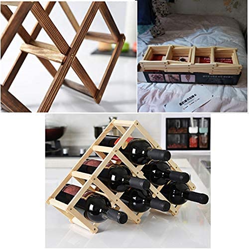 Soporte para 6 Botellas de Vino de Madera de Pino Natural miniatura 7
