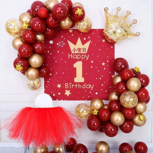 Image of 50pcs 12 inch Party Decoration Matte Latex Balloon for Birthday Wedding Anniversary Christmas Festival (Burgundy)