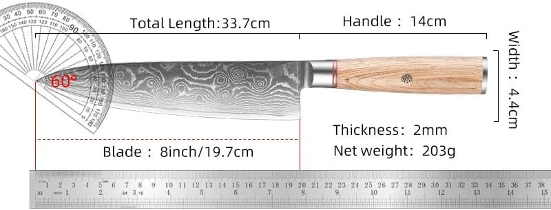 Miniatura 6 de Chef's Meat Cutting Knife Chef Knives 67 Layer Damascus Japanese Kitchen Knife Stainless Steel Vegetable Meat Butcher Knives Wood Handle Cooking