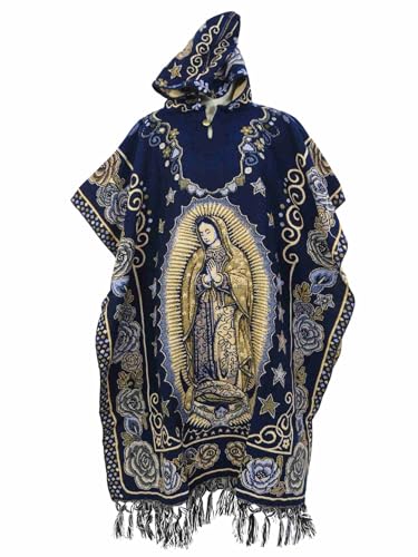 Leos Imports Womens Soft Mexican Poncho Virgen de Guadalupe