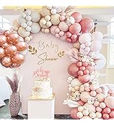Boho Balloon Arch Garland Kit, SCMDOTI Blush Pink Balloon Garland with Double Stuffed Dusty Rose ...