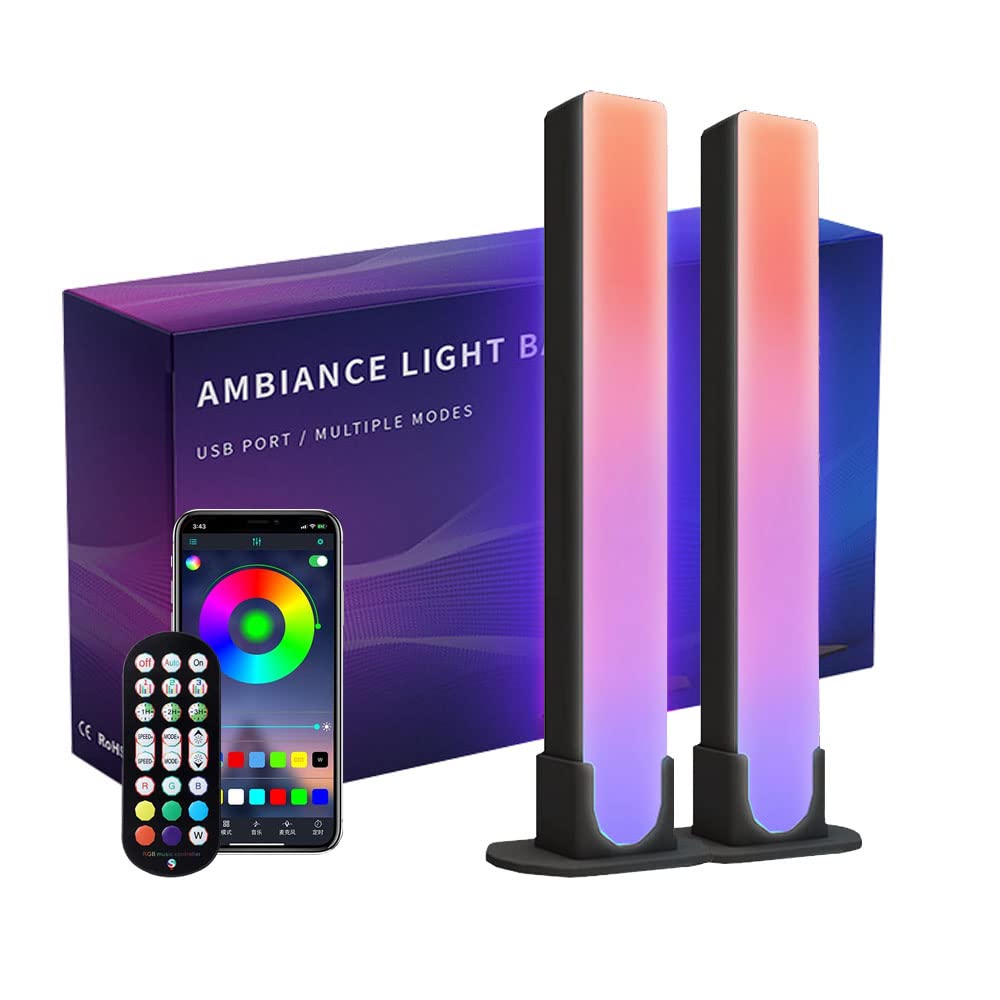 Smart LED Light Bars with APP Control, Gaming Lights with Music Sync, RGB Light Bar with 15 Preset Scene Modes, Bluetooth Ambient Lighting for Entertainment, PC, TV, Party, Gaming & Room Decoration