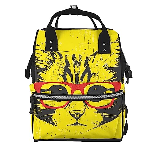 Sacs pour ordinateur portable homme et femme motif chat à lunettes