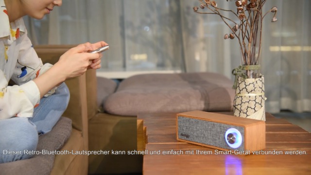 Houten Retro Bluetooth Speaker, Luid Bamboe Hout Home Audio Draadloze Luidsprekers met Subwoofer, Vintage Houten Speaker voor Kamer Decoratie Thuis Reizen Buiten) (Gele houtnerf (exportversie
