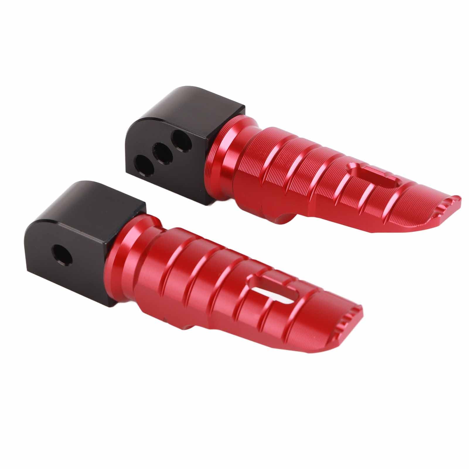Pedane Posteriori, Pedali di Ricambio in Lega di Alluminio Anodizzato per Moto, con Superficie Antiscivolo, Adatti per Z800 Z650 Z900 Z1000SX 250 300 400 650 (rosso)