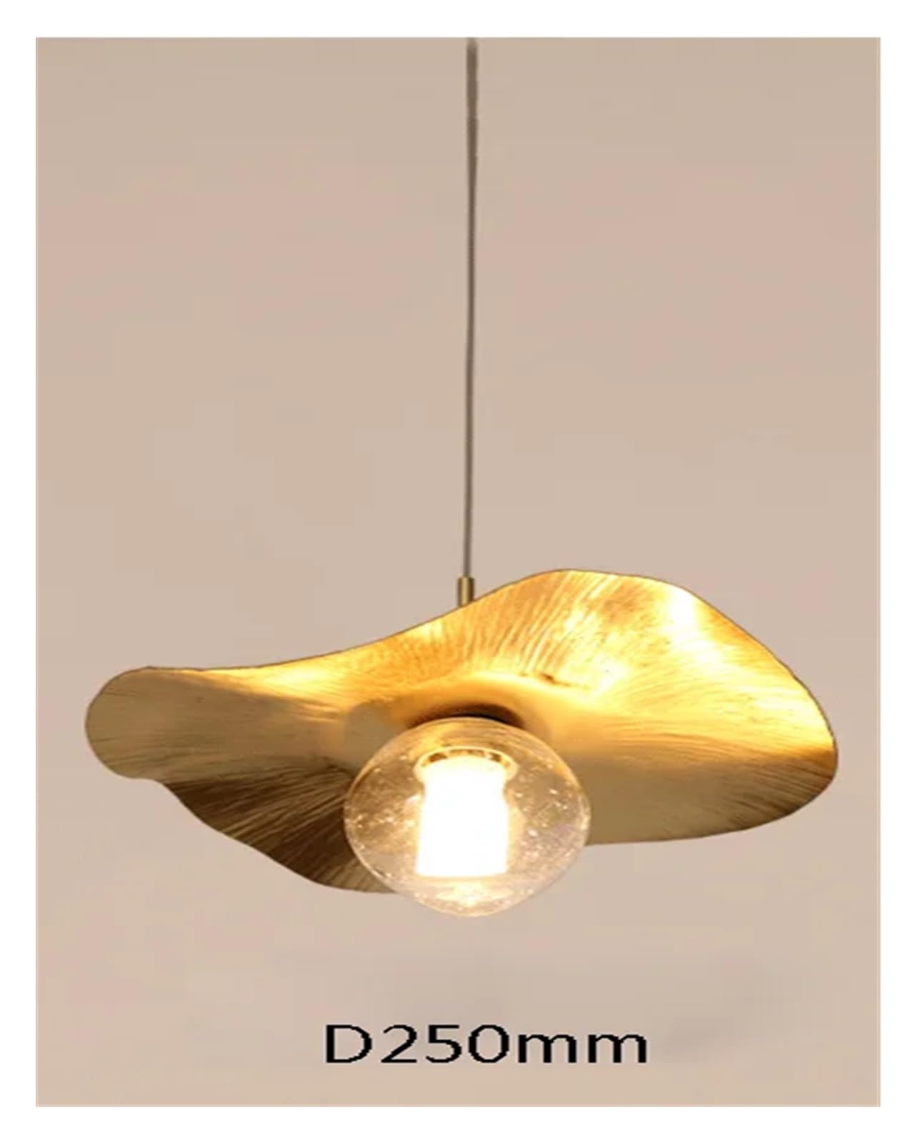Suspension Nordique en Laiton cuivré, Lustre en Forme de Feuille de Lotus, pour Cuisine ou Salon, Couleur Or (D250mm H220mm)