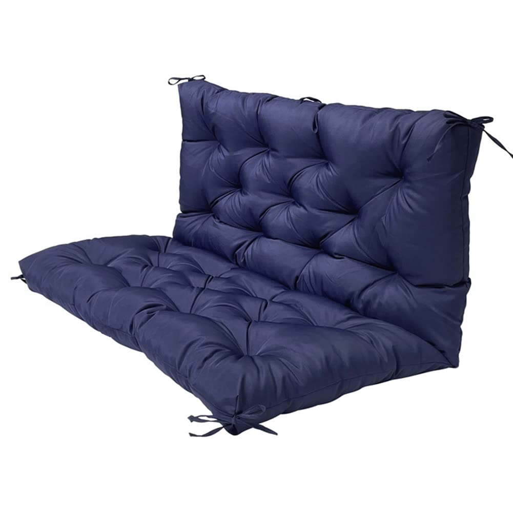 Coussin de banc imperméable bleu marine avec dossier rembourré pour balancelle